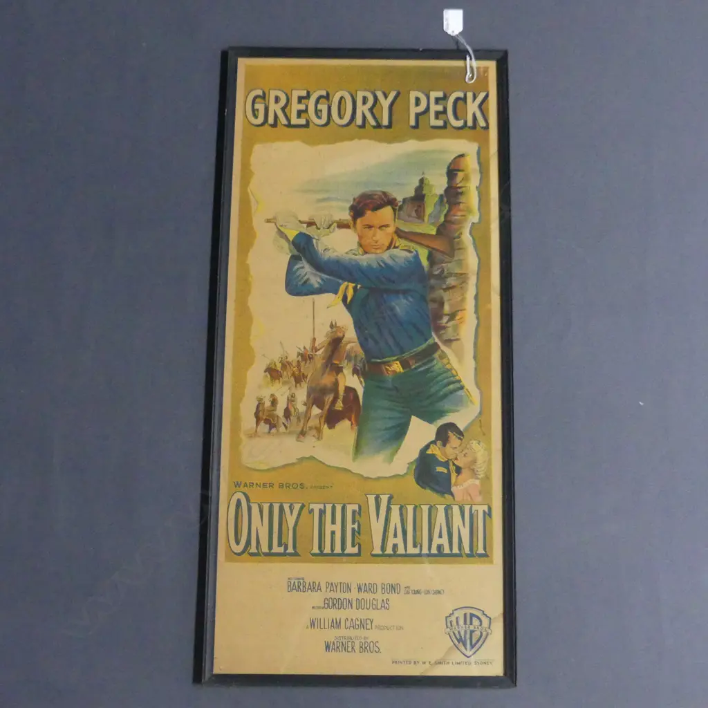 FRAMED DAYBILL FOR 'ONLY THE VALIANT' PRINTED IN SYDNEY, 730 x 320mm Image 1++