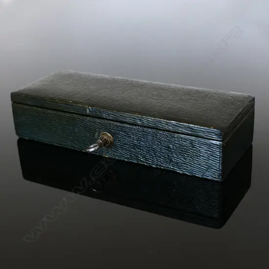 Rare c.1900 Leatherette 14 Compartment Stamp Box and Writing Box, complete with key. Retailed by J.C. Vickery, 181-183 Regent Street W, Royal Patronage.