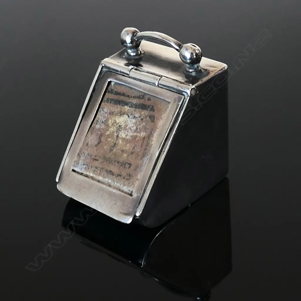 Silver Coal Scuttle, complete with insert in lid for postage stamp Image 1++