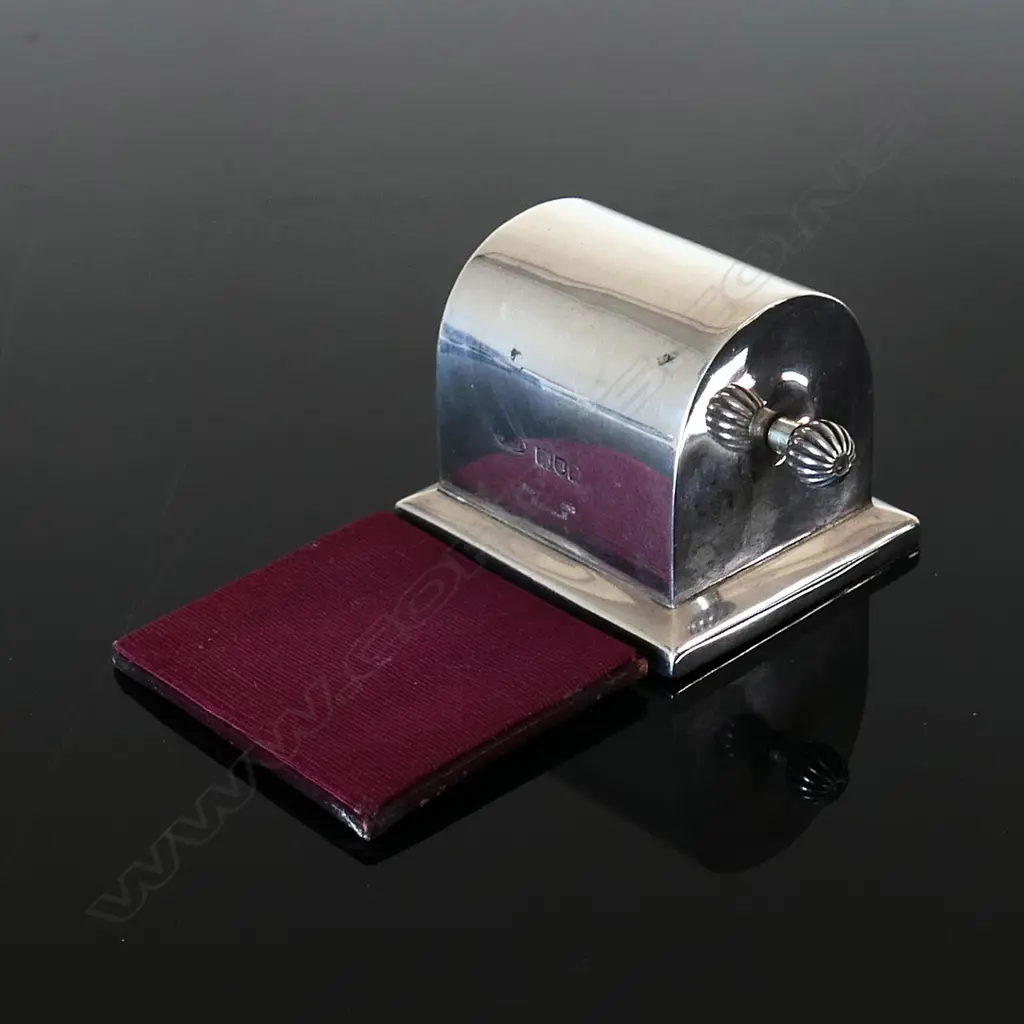 1906 Asprey Sterling Silver Single Stamp Coil Dispenser (one slot and roller inside) Image 1++