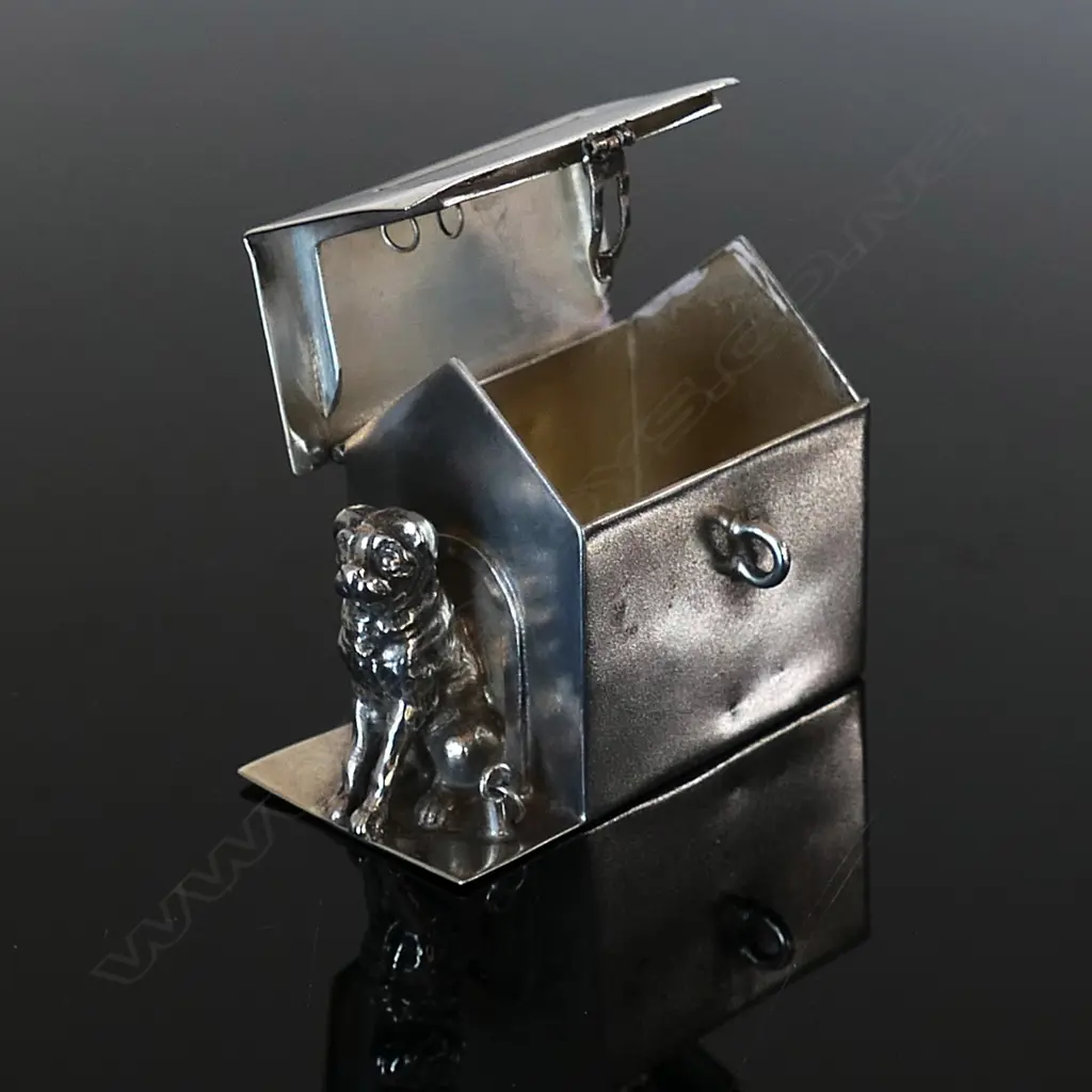 Early 20thC German .800 Silver Single Slot Stamp Coil Dispenser Image 1++