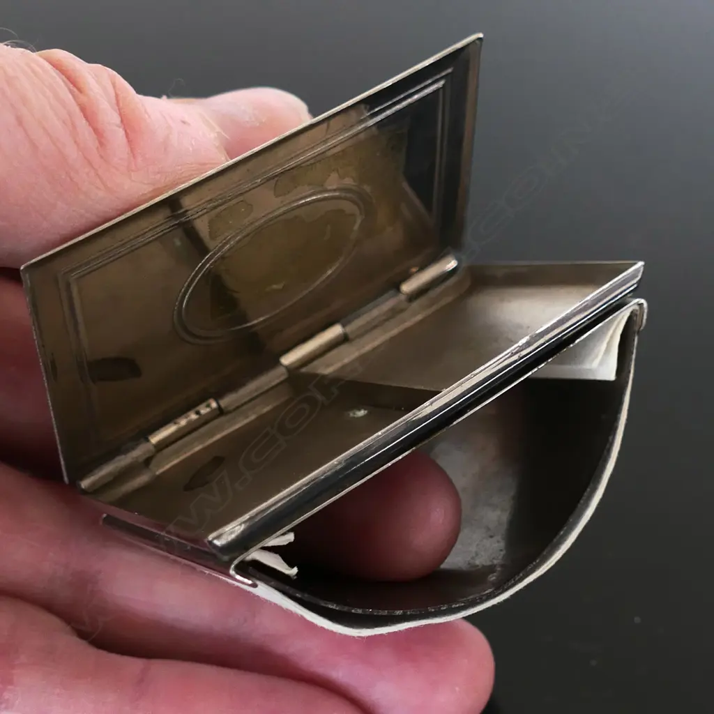 Silver plated double stamp compartment and rocker ink blotter combined. Image 1++