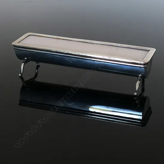 1929  Hallmarked Silver Birmingham double concave compartment in the form of a trough