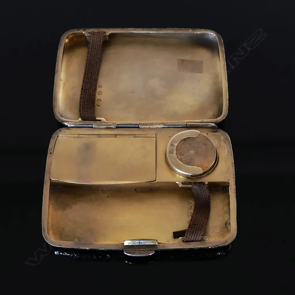 Rare 1895 Birmingham Sterling Silver Hallmarked combination cigarette, stamp and sovereign case Image 1++