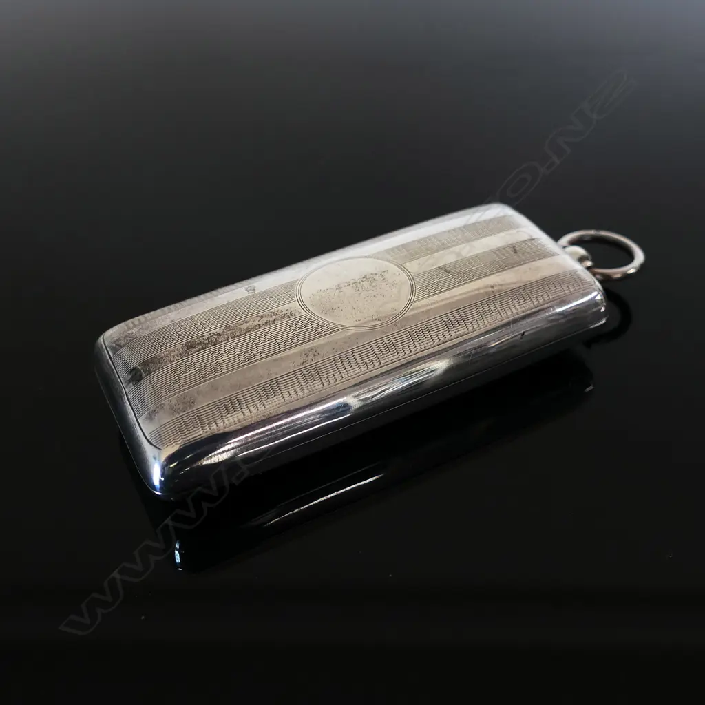 1913 Birmingham Sterling Silver Hallmarked stamp case, by E J Houlston, Image 1++