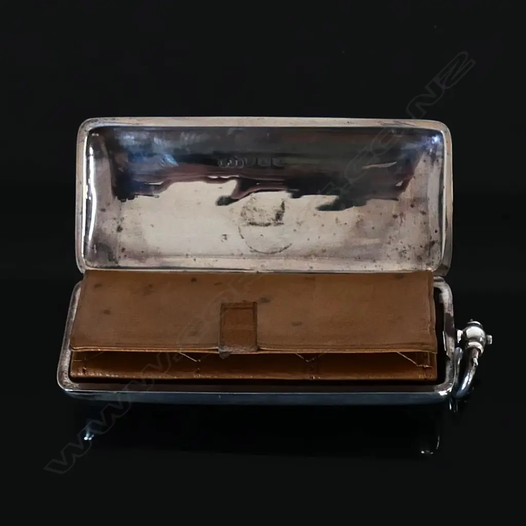 1913 Birmingham Sterling Silver Hallmarked stamp case, by E J Houlston, Image 1++