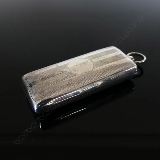 1913 Birmingham Sterling Silver Hallmarked stamp case, by E J Houlston,