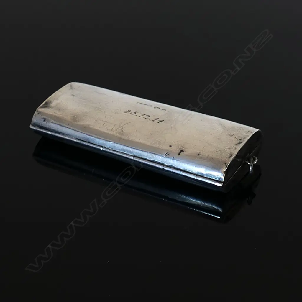 1913 Birmingham Sterling Silver Hallmarked stamp case, Image 1++