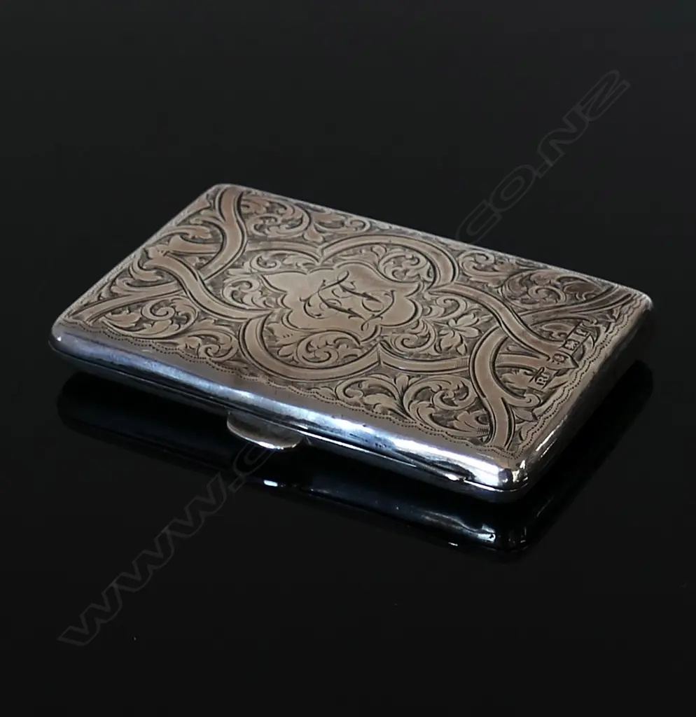 1905 Birmingham Sterling Silver Hallmarked card and stamp case, Image 1++