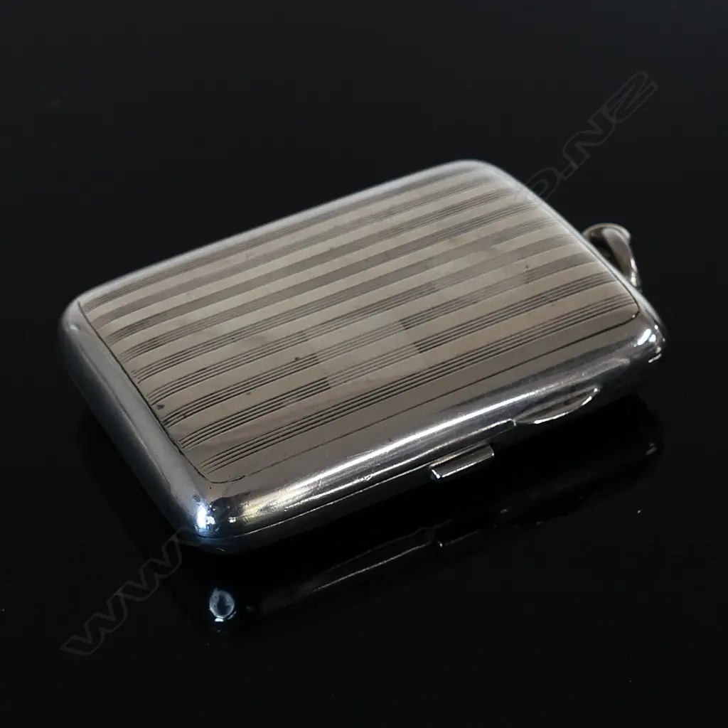 1908 Birmingham Sterling Silver Hallmarked combination cigarette case with coin and stamp holders, Image 1++