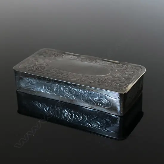 American Quadruple Silver Plate, three compartment stamp box,