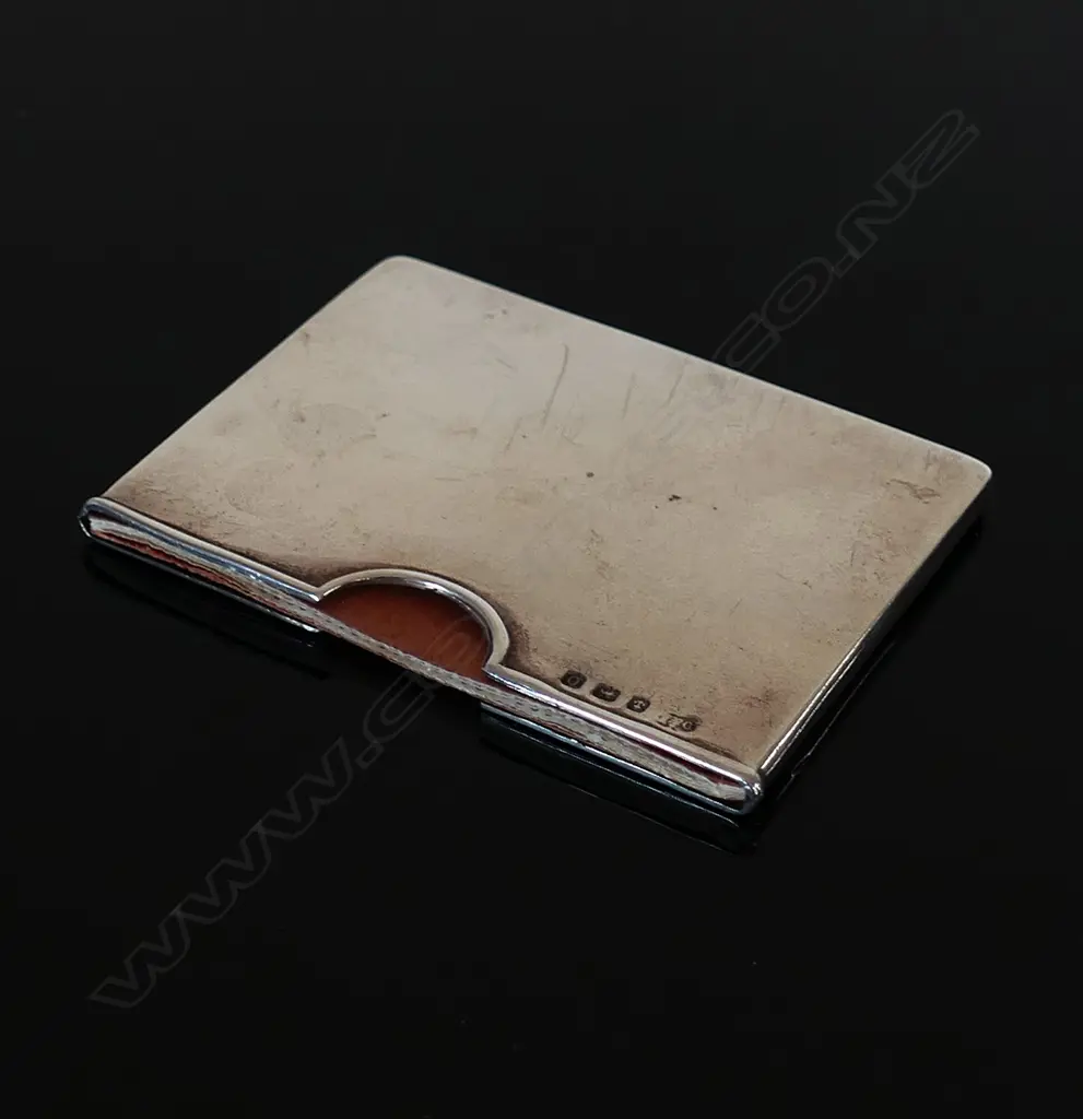 1913 Birmingham Hallmarked Silver Postage Stamp Booklet Case, with booklet of British 4d stamps Image 1++