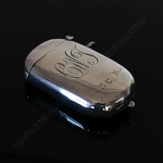 1907 Chester Silver Hallmarked , Combined Vesta Case and Sovereign Holder with Stamp Compartment,