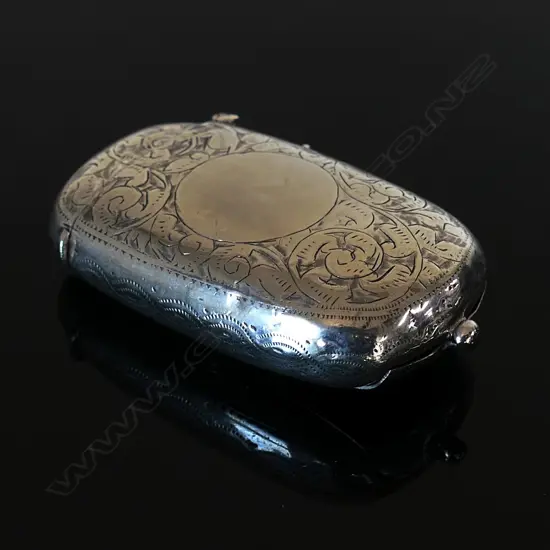 Silver plated Combination Vesta Case and Sovereign Holder with Stamp Compartment,