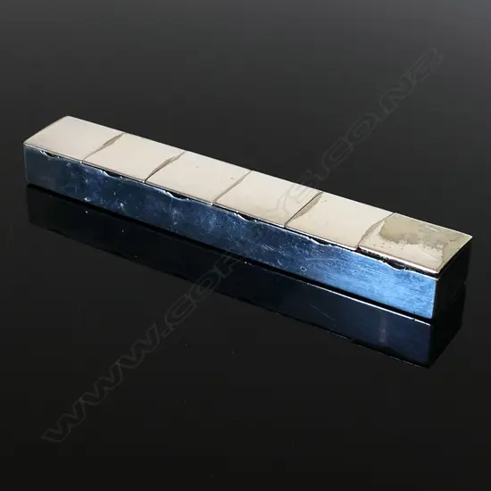 Silver Plate Six-Compartment Stamp Box, all individual hinged lids,