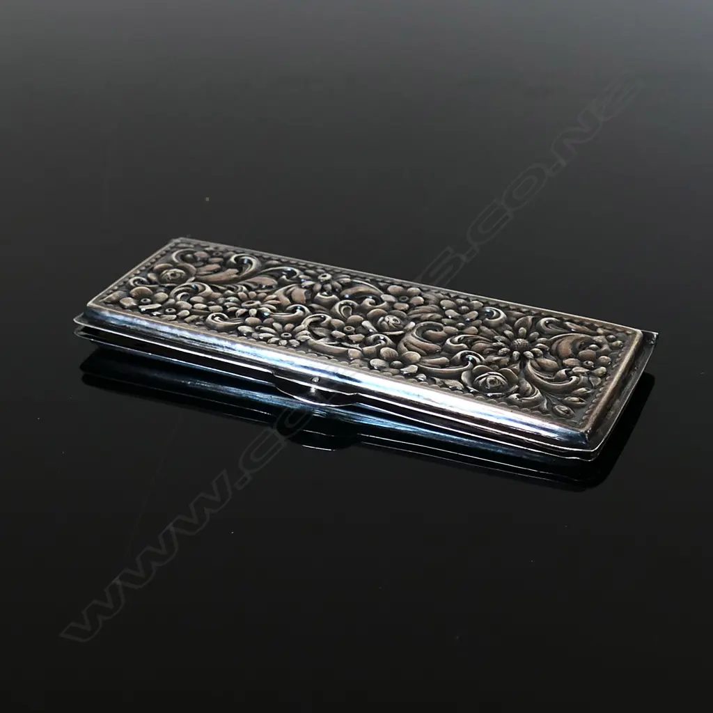 Silver HINGED STAMP CASE, marked “STERLING” Image 1++