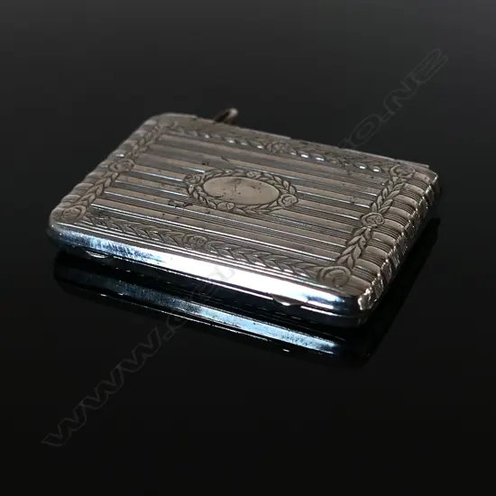 Silver Plate four compartment stamp case,