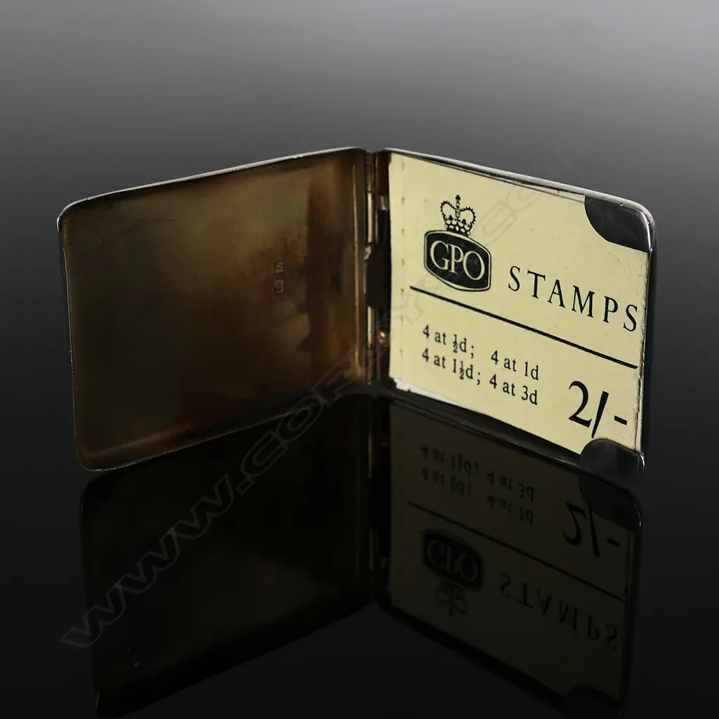 1924 Birmingham Hallmarked Silver Stamp Booklet Case Image 1++