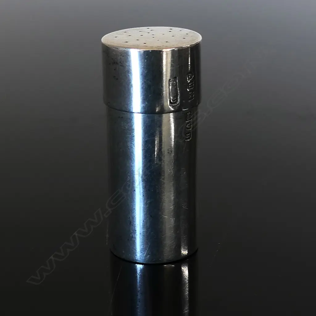 1908 London Silver Hallmarked Cylindrical Stamp Damper In Two Parts, by Gresham Barber & Co., Image 1++