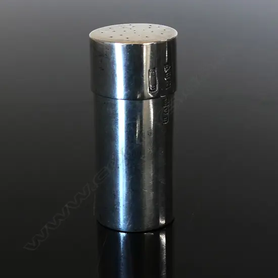 1908 London Silver Hallmarked Cylindrical Stamp Damper In Two Parts, by Gresham Barber & Co.,
