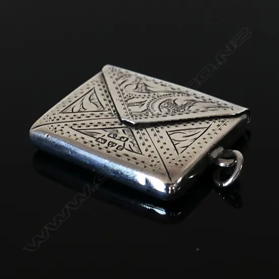 1903 Chester Hallmarked Silver Single Compartment Stamp Envelope.