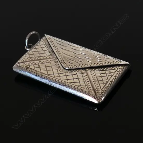 Silver Marked “925” Double Stamp Compartment Stamp Envelope.