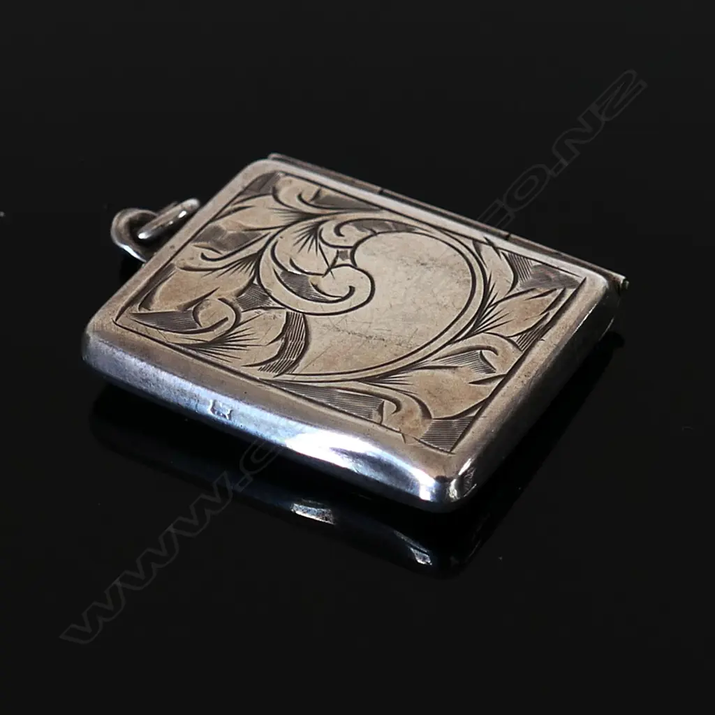 1908 Chester Hallmarked Silver Single Compartment Stamp Envelope Image 1++