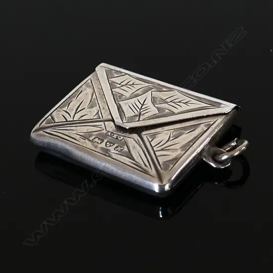 1908 Chester Hallmarked Silver Single Compartment Stamp Envelope