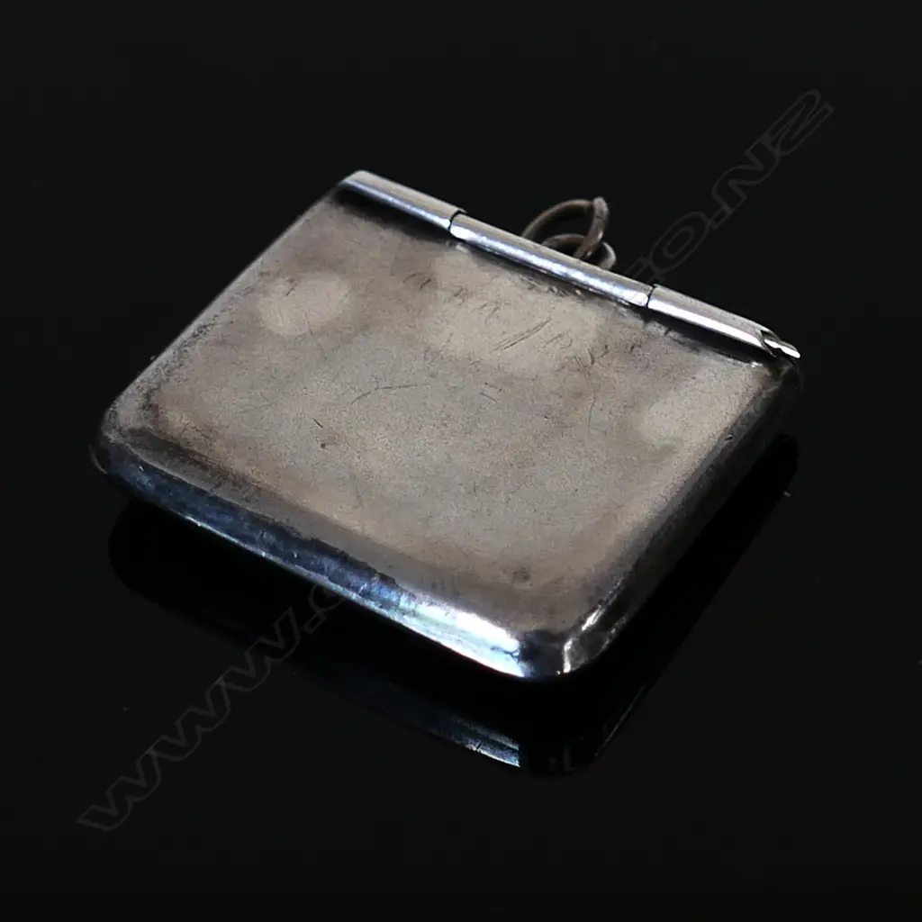 1902 Birmingham Hallmarked Silver Single Compartment Stamp Envelope Image 1++