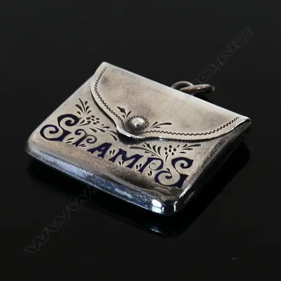 1902 Birmingham Hallmarked Silver Single Compartment Stamp Envelope