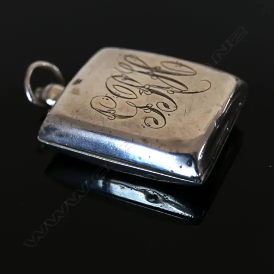 1892 Birmingham Hallmarked Unusual Square Sovereign  Case