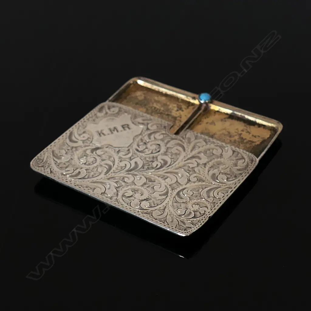 1904 Birmingham Hallmarked slender Double Stamp Case, Image 1++