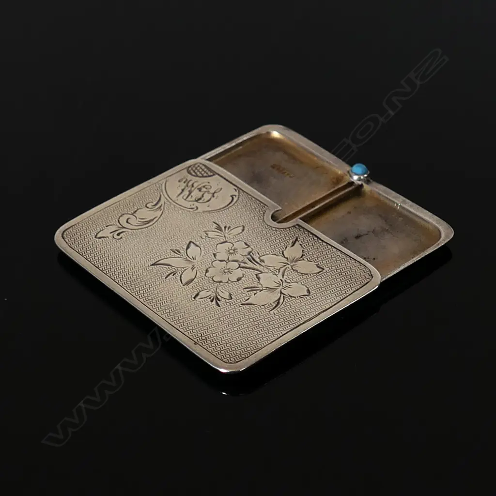 1905 Birmingham Hallmarked Slender Double Stamp Case, Image 1++