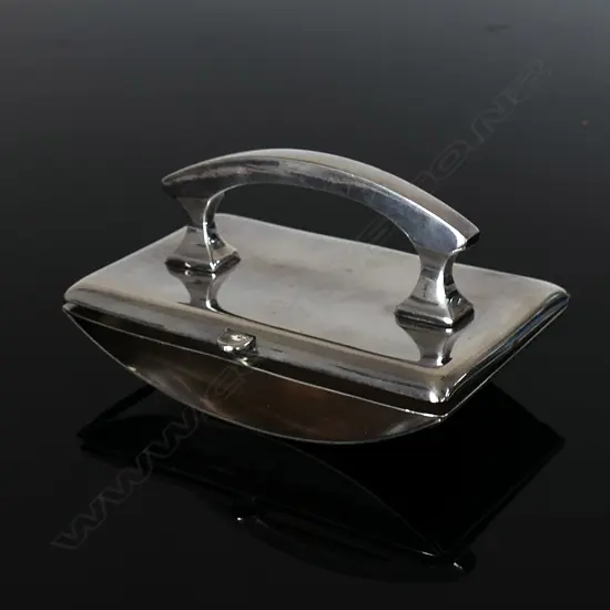 c.1905 WMF Silver plated (EPNS) Stamp Box and Rocker Blotter Combination.