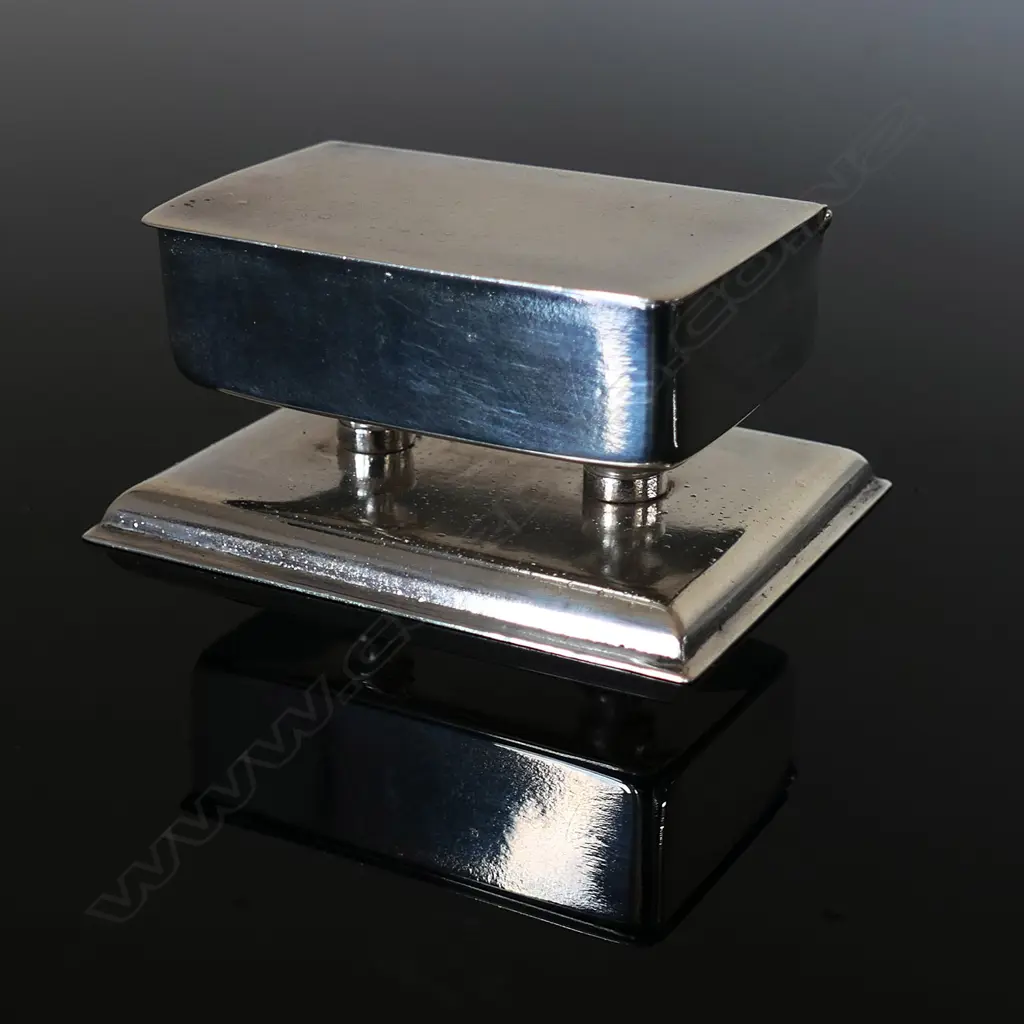 Silver Plated Double Stamp Compartments within a Box Image 1++