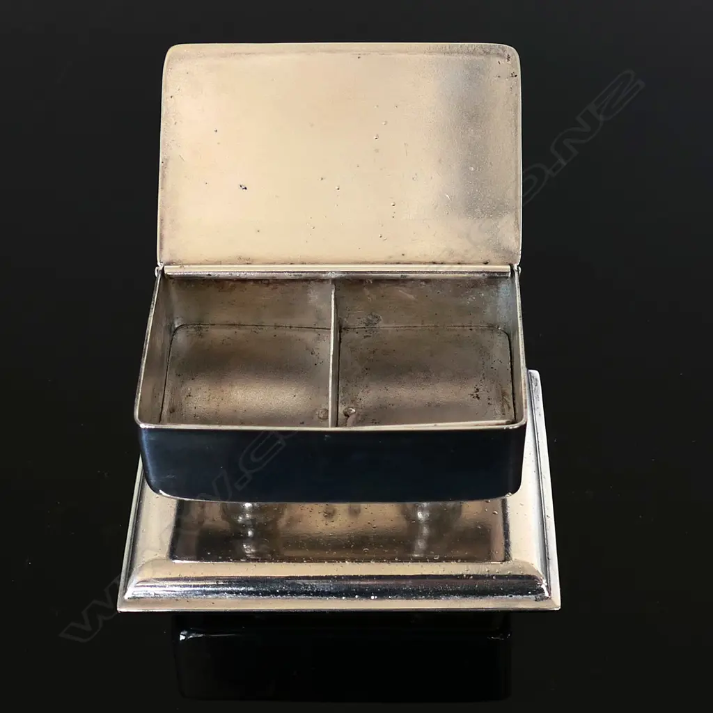 Silver Plated Double Stamp Compartments within a Box Image 1++