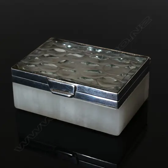 A Geo V silver mounted small box by Betjemann's for Asprey, London