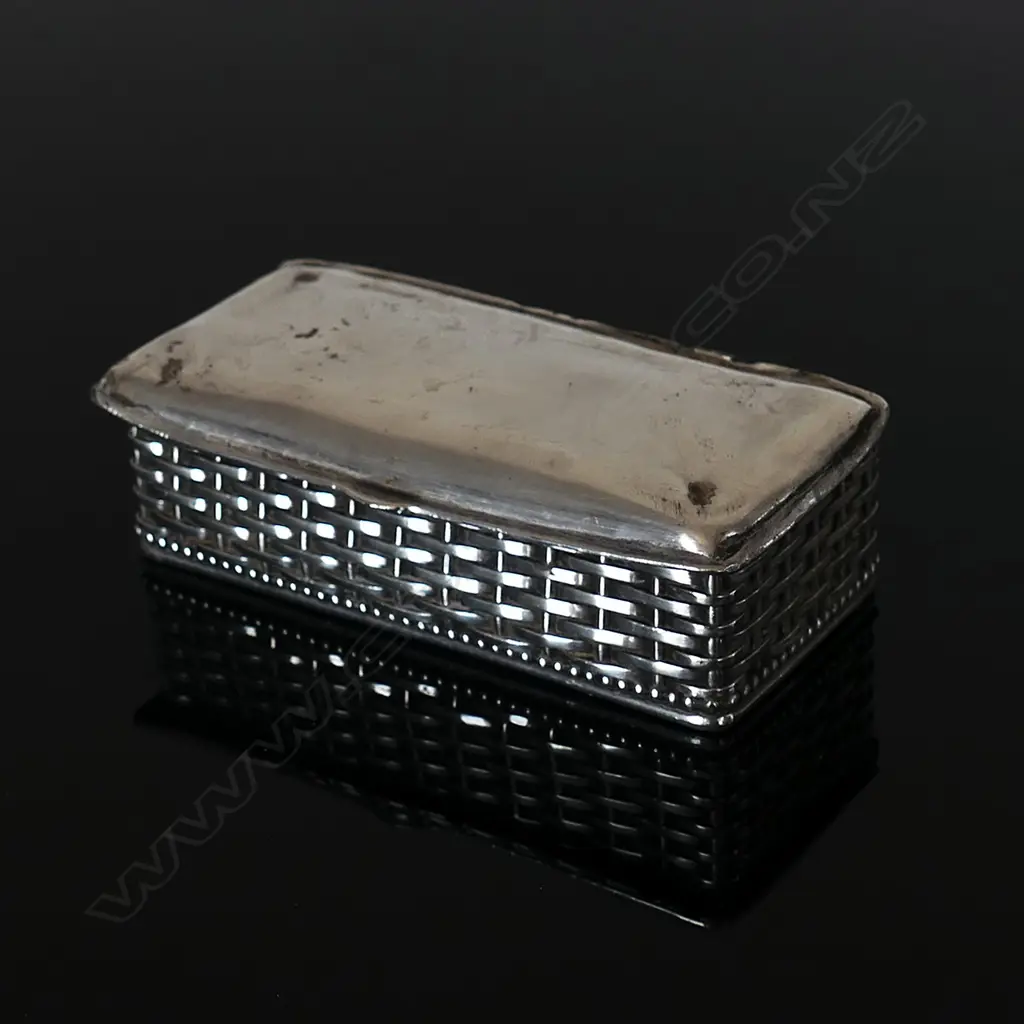 Silver Plated Stamp Box, made in the United States of America, Image 1++
