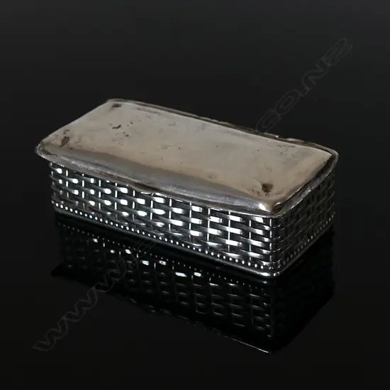 Silver Plated Stamp Box, made in the United States of America,