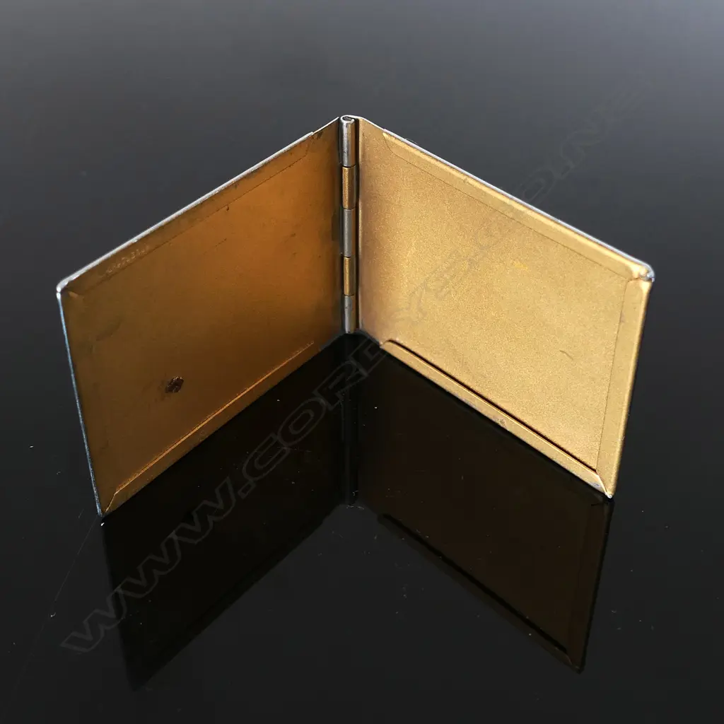 Chromium Plated Stamp Case marked “Stamps and “Stag” Logo Badge “LYNTON” Image 1++