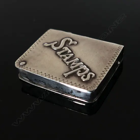 Sterling Silver ‘Book Type’ Stamp Case with pivoted stamp compartment,