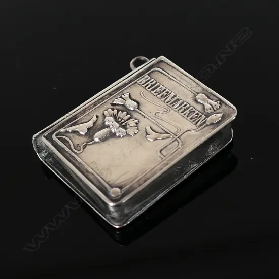 Rare Art Nouveau German Stamp Book Form Case with three parts pivoting,