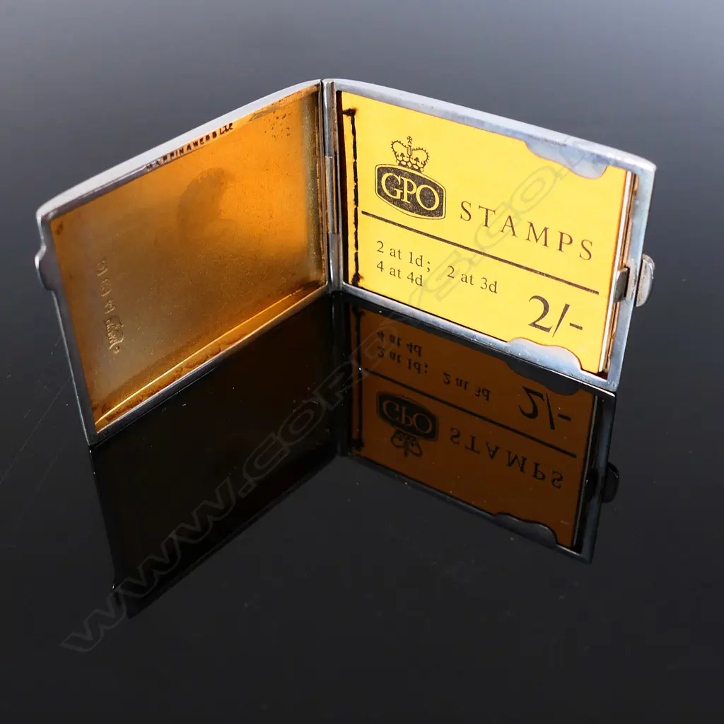 1927 Birmingham Silver Hallmarked , “MAPPIN & WEBB LTd” Stamp Booklet Case, Image 1++