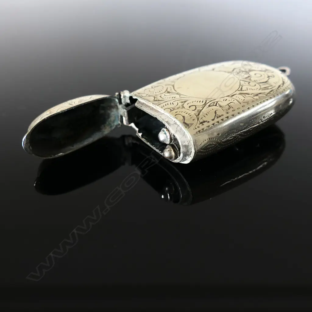 Silver Plate Combination Vesta, Sovereign Case And Stamp Compartment, Image 1++