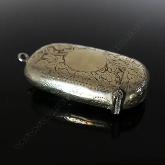 Silver Plate Combination Vesta, Sovereign Case And Stamp Compartment,