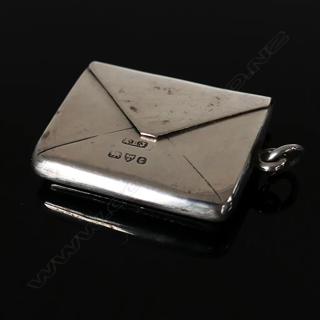 1903 Chester Hallmarked Silver ‘Envelope’ Postage Stamp Case, Image 1++