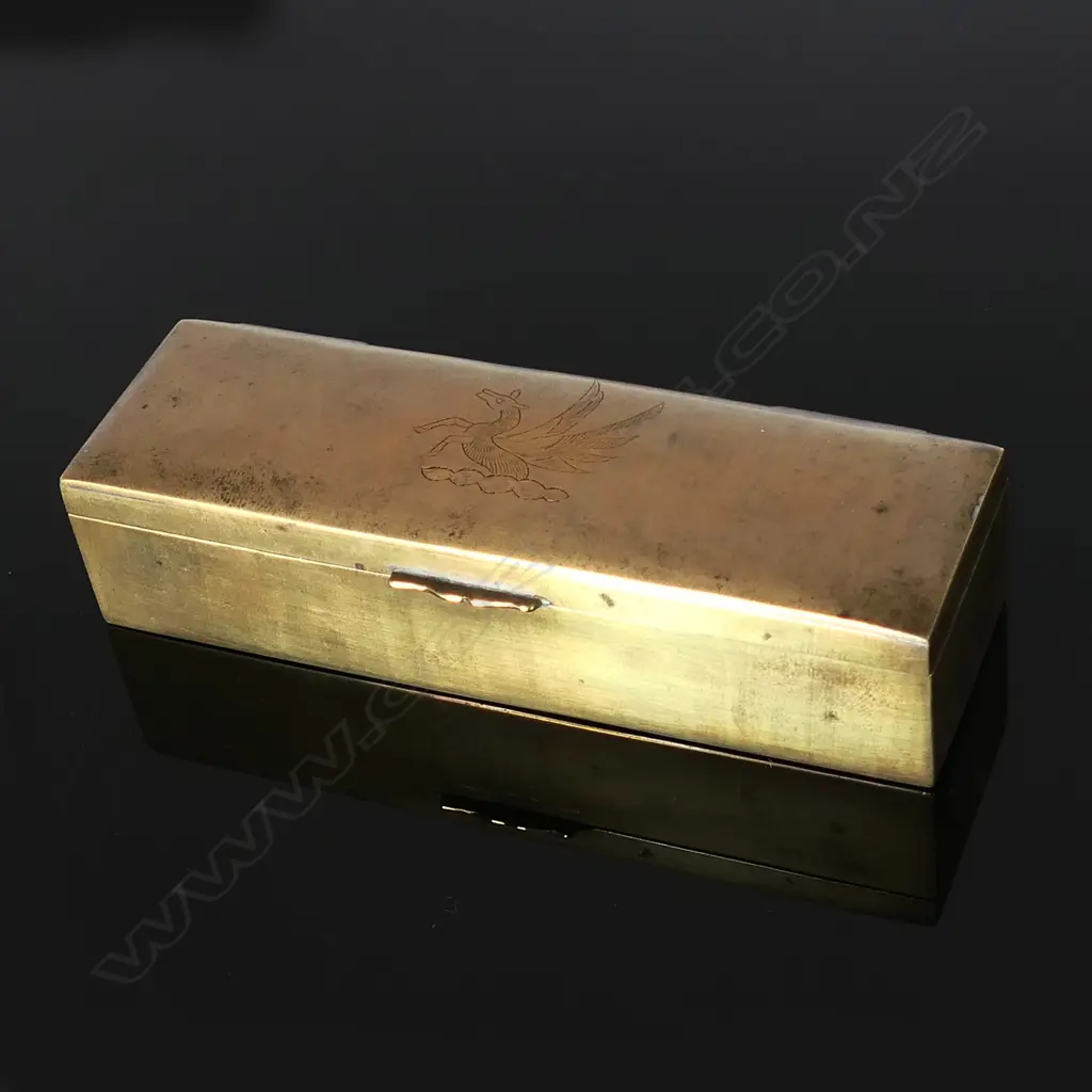 Early 1900s Chinese Made Brass Four Postage Stamp Compartment Image 1++