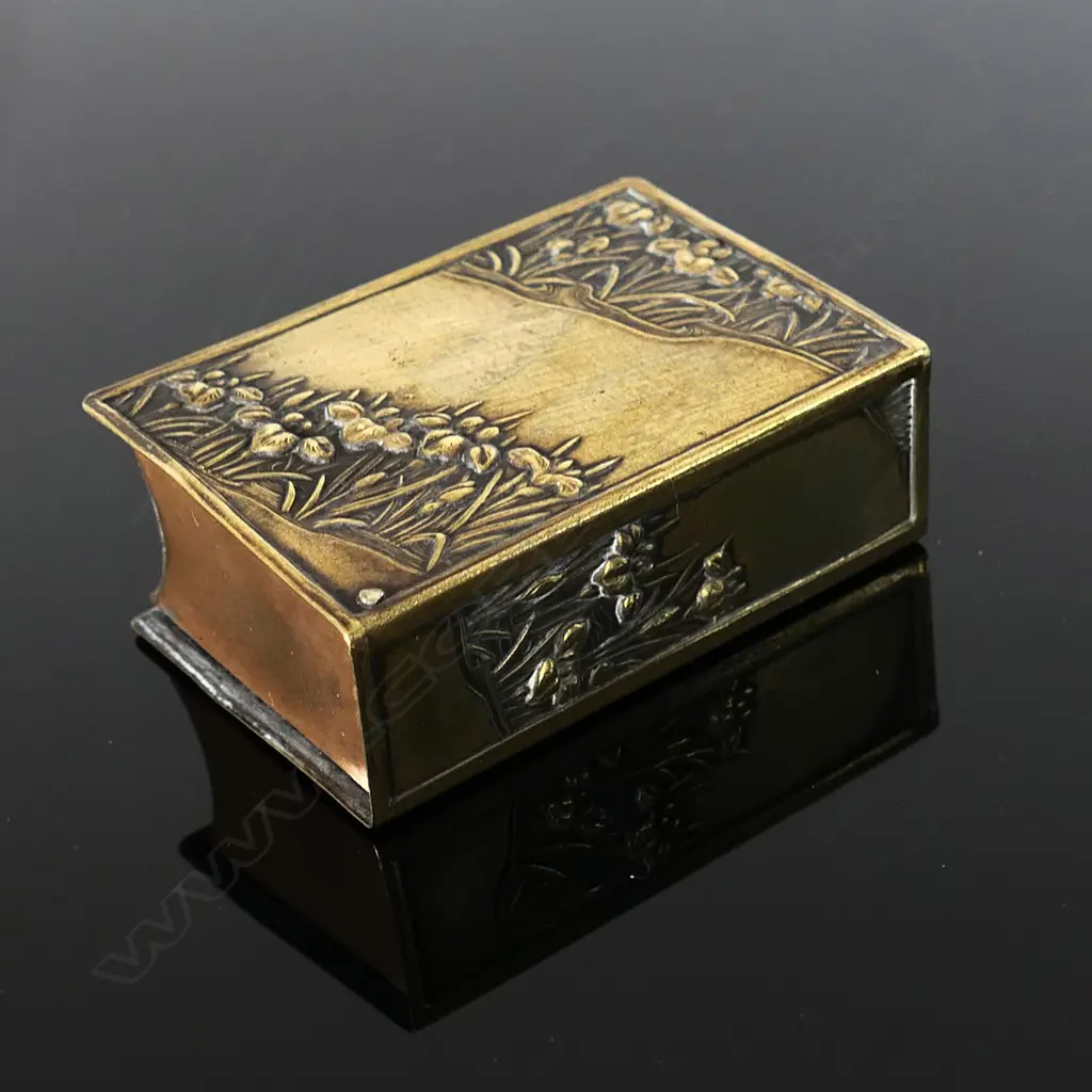 Japanese Brass Double Postage Stamp Compartment Image 1++