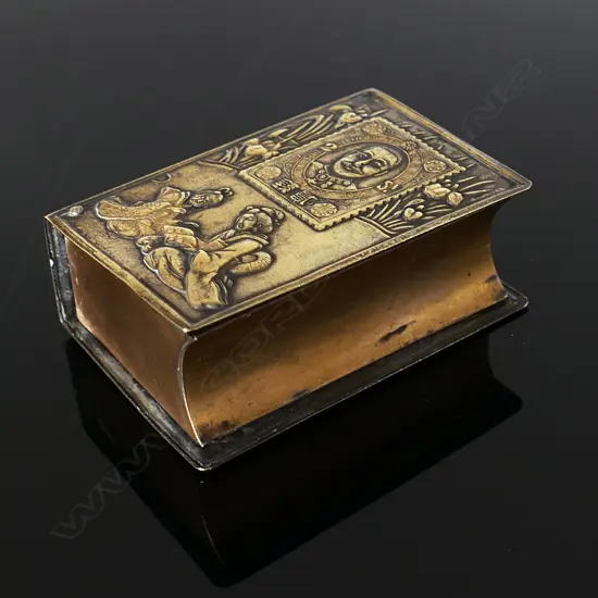 Japanese Brass Double Postage Stamp Compartment