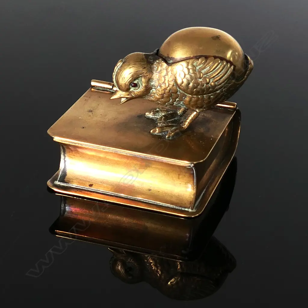 Brass Double Postage Stamp Compartment shaped like a book. Image 1++